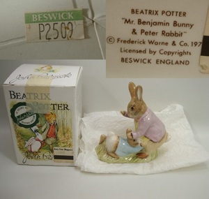 ベスウィックMr.Benjamin Bunny&Peter Rabbitピーターラビット ベンジャミンバニーBeswick Beatrix Potter