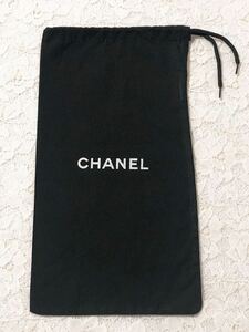 シャネル「CHANEL」シューズ保存袋 1枚 (3069) 正規品 付属品 内袋 布袋 巾着袋 布製 ブラック 17×32cm パンプス・サンダル用