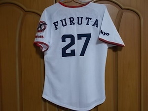 【正規品・古着】ヤクルトスワローズ （H）ユニフォーム　古田敦也＃27　Jr Size-M　プロ野球　刺繍