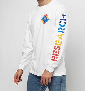 USA正規品 【XL】 LRG エルアールジー 長袖 Tシャツ ロンT 白 BOXグラフィック 綿100% 新品 ストリート HIPHOP スケートボード