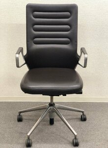 ■Vitra/ヴィトラ■AC5 WORK オフィスチェア　レザー　ブラウン系　リングアームレスト タバコ臭いあり★埼玉発送★