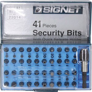 SIGNET (シグネット) 22014 41PCS クイックリリースビットセット 品番：22014 クラッチ 5 32/3 16/1 4 ドライバー ビット プラス マイナス