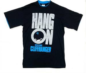 希少 美品 USA製 90s HANG ON CLIFFHANGER Tシャツ 黒 L 映画 ビンテージ ジルベスタースタローン