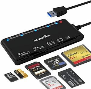 ホワイト SD CFカードリーダー USB 3.0マイクロsdメモリーカードリーダー サポート7枚のカードをに読み取るCF SD