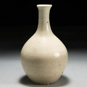 Y661. 時代朝鮮美術 李朝 白磁 徳利 高さ18.5cm / 陶器陶芸古美術時代花器