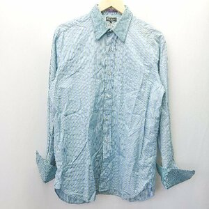 ◇ Paul Smith COLLECTION ストライプ ドレスシャツ 長袖 シャツ サイズM ライトブルー メンズ E