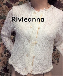 服 トップス ★ Rivieanna リビエアンナ 可愛い★ カーディガン 長袖 パール レース ボタン ラメ シルエット★フォーマル 高級 ゴージャス