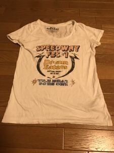 100円セール！moussyマウジー 白色ホワイトプリント半袖Tシャツ サイズ1