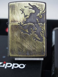 2014年製 Zippo ドラゴン Doragon 2面 竜 龍 ブラス BSユーズド加工 新品/絶版