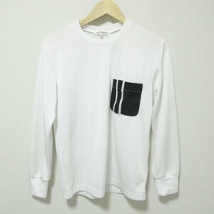 美品 09AW COMME des GARCONS コムデギャルソン 長袖 胸ポケット Tシャツ カットソー S ホワイト 113