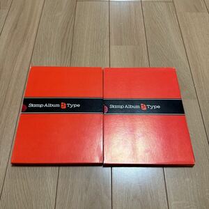 ストックブック　テージーSB-20 Stamp Album Typeスタンプアルバム　BタイプA5 台紙8枚16ページ5段　赤2冊 縦約20.4cm横約17.3cmケース有り