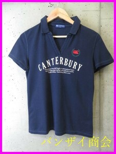 012m35◆良品です◆CANTERBURY カンタベリー 半袖ポロシャツ M/ラガーシャツ/ラグビー/ジャケット/ワールドカップ/レディース/女性/婦人