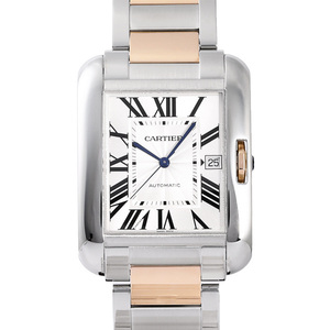 カルティエ Cartier タンク アングレーズ XL W5310006 シルバー文字盤 中古 腕時計 メンズ