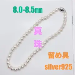 Tキラ パール   ネックレス 真珠ネックレス  silver