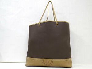 ◆美品◆LOEWE ロエベ◆ロゴ型押し◆PVC カーフ レザー 本革◆トート バッグ◆ブラウン系 G金具◆A4サイズ収納可◆肩掛け◆腕掛け◆A4914