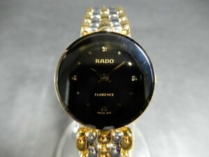 RADO　ラドー　腕時計　FLORENCE　フローレンス　サファイアクリスタル　黒文字盤　クォーツ　動作未確認　レディース　コレクション　