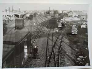 鉄道写真　根室駅　全景　1967年　根室本線　花咲線　北海道　モノクロ写真　昭和　レトロ