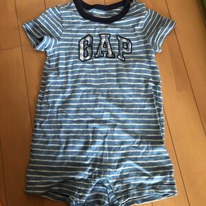 半袖ロンパース GAP baby GAP ボーダー　青　０歳　6ヶ月　一歳　赤ちゃん　ボタン　夏服　夏　中古