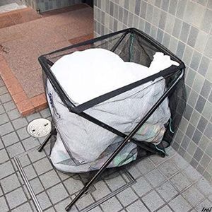 ブラック　ゴミ　スタンド　ゴミ箱　ゴミスタンド　ゴミ回収　ゴミ回収用スタンド　黒　軽量　コンパクト　折り畳み　中国製