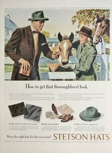 稀少！1940年代ステットソン・ハット広告/Stetson Hats/紳士帽子/男性ファッション/仔馬/15