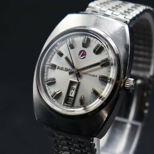 RADO VOYAGER ラドー ボイジャー 11814 自動巻き シルバーカラー タツノオトシゴ刻印 デイデイト 純正ブレス アンティーク メンズ腕時計