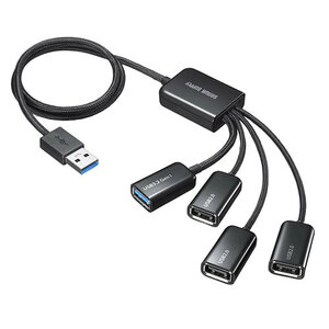 まとめ得 サンワサプライ USB3.2 Gen1+USB2.0 コンボハブ(4ポート) USB-3H436BK x [2個] /l