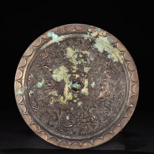 唐代　人物紋青銅鏡