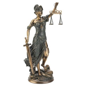 高さ約55ｃｍ 正義の女神テミス彫像； 法律の正義を象徴する彫像、ブロンズ風キャスト彫刻/ 弁護士（輸入品