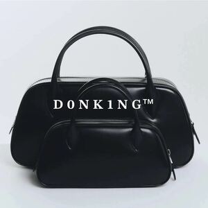 COMME des GARCONS コムデギャルソン 新作 MADE IN ITALY イタリア製 レザー 台形 ハンドバッグ 青山バッグ BLACK ブラック 黒 ミディアム