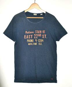 即決【SCOTCH ＆ SODA】スコッチ＆ソーダ ダメージ Tシャツ 青グレー S 古着 