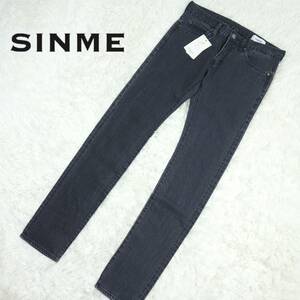【未使用】SINME シンメ ストーンウォッシュ加工 ブラック デニムパンツ 黒 グレー 27