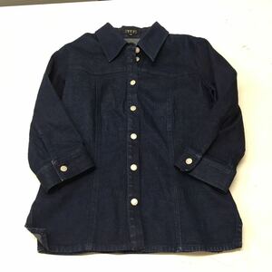 送料無料★INDIVI JEANS インディヴィジーンズ★7分袖 デニムシャツ★38 #40622sj134