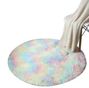 【送料無料】虹色　レインボー　円形　ラグマット　マット　カーペット　絨毯　グラデーション　値下げ　収納　おすすめ　母の日