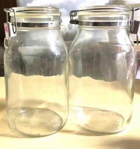 ガラス 保存瓶 2個セット 密閉容器 密封瓶 保存容器 梅酒保存瓶 ガラスジャー 発酵食品用に キャンディー入れ グラスジャー 匿名配送