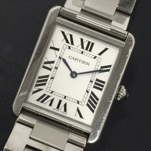 カルティエ タンクソロ LM クォーツ 腕時計 Ref.3169 メンズ 稼働品 純正ブレス 付属品あり ブランド小物 Cartier