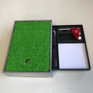 M5a-298 メモ帳ケース ゴルフ グリーン オフィス用 デスク用 メモ紙入れ 遊べる 大人の遊び 