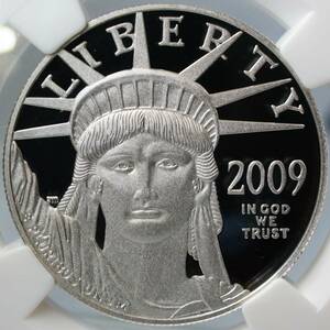 【最高鑑定PF70!!】2009　アメリカ　イーグル　リバティ　プラチナ貨　白金貨　NGC　ULTRACAMEO　アンティークコイン　モダン　自由の女神