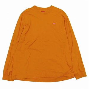 17AW シュプリーム SUPREME Metallic Box Logo L/S Tee Tシャツ 長袖 ボックスロゴ ワッペン ワンポイント カットソー L オレンジ/8 メンズ