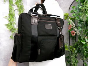 ●超美品●トゥミ●メンズ●Alpha Bravo Fallon Utility Tote●ナイロン カーフ レザー 本革●3way ビジネス バッグ●黒 茶●A4●Js45978