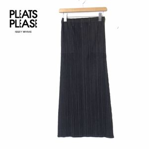 A2699-N◆美品◆ PLEATS PLEASE ISSEY MIYAKE プリーツプリーズ プリーツスカート ロング ベルトループ ◆size4 カーキ ポリエステル