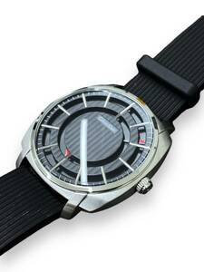 極美品 Calvin Klein カルバンクライン K5M3X1 アナログ 腕時計 黒文字盤 SS/ラバー メンズ 可動品 裏蓋保護フィルム付