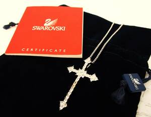 本物税込スワロフスキー クロスネックレス【SWAROVSKI】ラインストーン