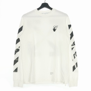 オフホワイト OFF WHITE CARAVAGGIO ARROW ロングスリーブTシャツ カットソー 長袖 XS ホワイト 白 OMAB064F21JER014 メンズ