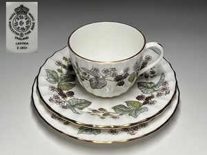 【瑞】ロイヤルウースター ROYAL WORCESTER　LAVINIA　カップ＆ソーサー＋ケーキ皿