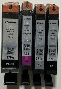キャノン純正インク2　370XL/371XL/371　未使用4個セット　PGBK/M/GY/BK