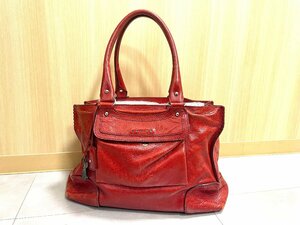 ★CELINE セリーヌ ホースキャリッジ トートバッグ　ハンドバッグ レザー レッド系 バッグ 中古★003063