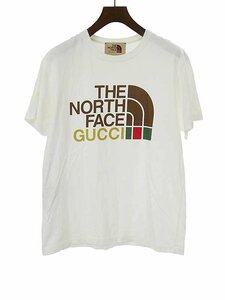 GUCCI グッチ ×THE NORTH FACE ロゴプリントオーバーサイズTシャツ ホワイト サイズ：XS