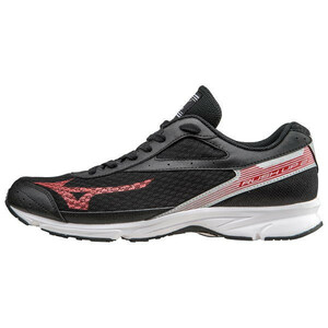 新 MIZUNO ミズノ ランニングシューズラッシュアップ2 WIDE ブラック×レッド 26