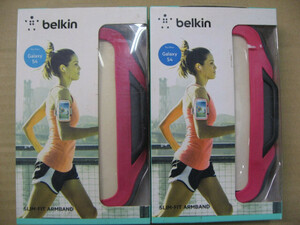 【ジャンク品、色褪色】2個セット Belkin ベルキン F8M558qeC01 [Galaxy S4対応 アームバンド (ピンク)] 携帯電話 スマートフォン スマホ