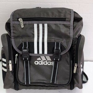 adidas×ACE キッズ向け リュックサック グレー×ブラック 拡張機能付き 高さ38 幅36 マチ14.5cm スポーツバッグ 旅行 中古品 アディダス